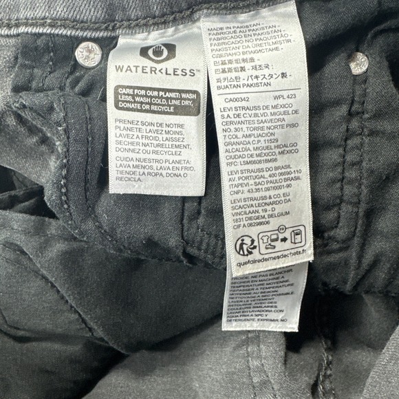 Levi's 724 Jeans Womens 29 High Rise Straight Black Jeans Size 28x29 Raw Hem - Picture 11 of 13